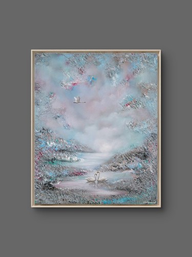 Acrylbild landschaft abstrakt - landschaft,