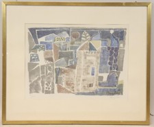 Kubistische Komposition Lithografie handsigniert Eduard BARGHEER (BG2795)