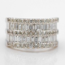 Ring 585/14K Weißgold Diamanten ca. 3.47ct E/VS1 Gr.62 Fullset