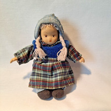 Deko Puppe Püppchen, Porzellankopf, 14 cm, Vintage