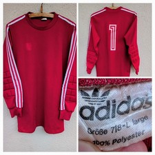 Adidas Vintage Trikot Template Matchworn Size 7/8 80er Torwart Goalkeeper Shirt 