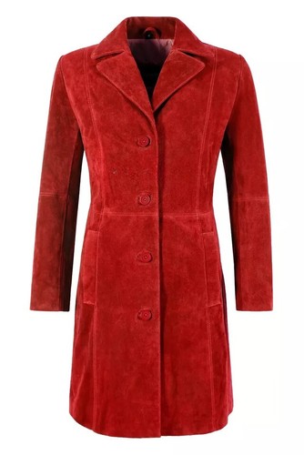 Damen rot wildleder mantel - damen,