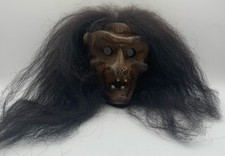 Vintage Krampus / Perchten Maske Holz handgeschnitzt mit Echthaar – Fasnacht