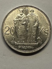 20 Korun | Kronen | 1941 | Slowakei | Hl. Kyrill und Methodius | Silber  Km# 7.2