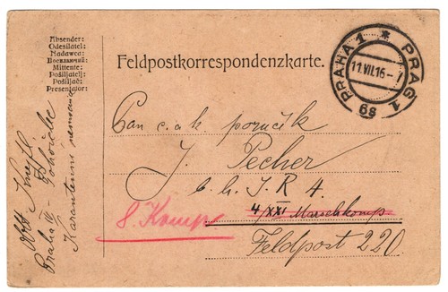 Ww1 1916 prague use - prague, of