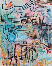 C. FANTA - ORIGINAL Porträt Bild abstrakte Kunst GEMÄLDE MALEREI art neu farbe