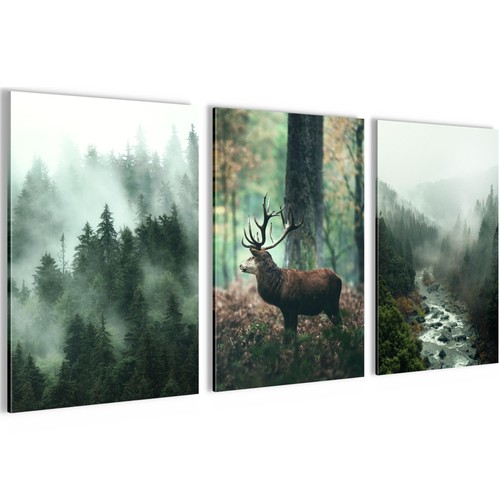 Wandbilder set wald deko - set,