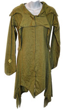 Fair Trade Zipfel Kleid, Oliv, Naturmode, Dreadlocks, Goa, Hippie, Fee, Elfe