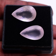 2 Stück Natürlich Rose Quarz 19mm-20mm Birne Facettiert Cut Top Qualität Lose