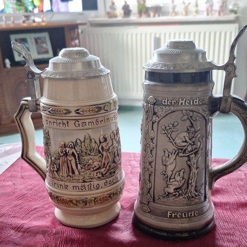 Steingut bierkrüge mit - 2,