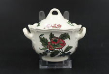 Wedgwood Mandarin England Zuckerdose Deckeldose Blumenmotiv Porzellan H 9,5 cm