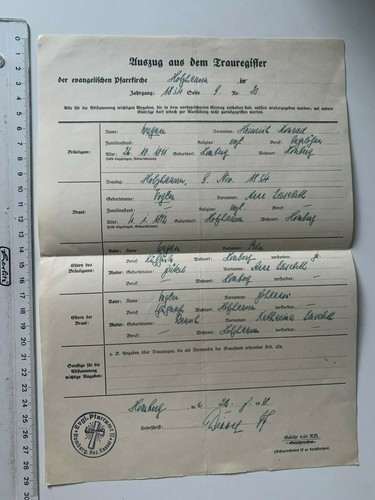 Auszug trauregister 1938 - d.,