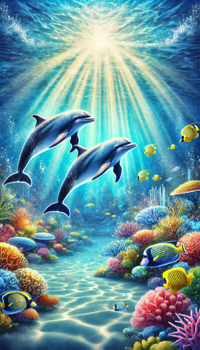 Delfine ozean wasser - ozean, fische