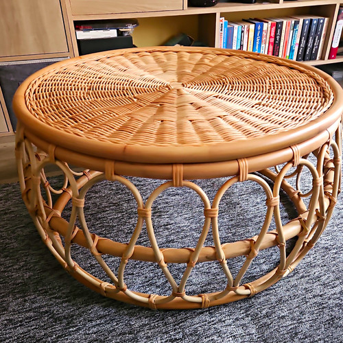 Runder geflochtener rattan - geflochtener,