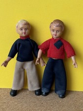 ❤️ 2 St. Schleich Puppe Junge Biegepuppe alte Puppenstube Puppenstubenpuppe 1:12