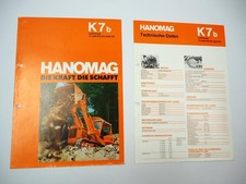 Hanomag K7 b Laderaupe 75 PS 2x Prospekt Technische Daten 1970er Jahre