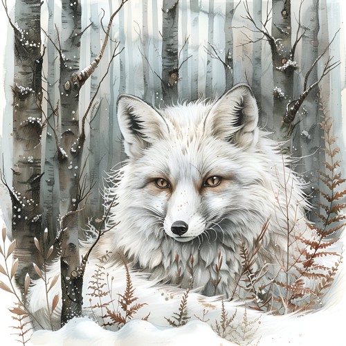 Wandbild fuchs polarfuchs - wandbild,
