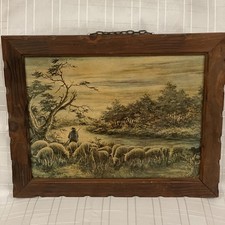 Vintage gerahmtes Öl an Bord