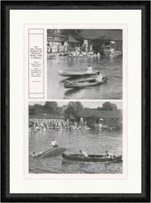 Von einer Wasser-Gymkhana des Hockey-Clubs Hamburg Boote F_Vintage 01323 Gerahmt
