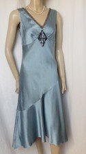 Laura Ashley Seidenkleid 36 blau Hochzeit Seide slip dress Cocktail Abend Kleid