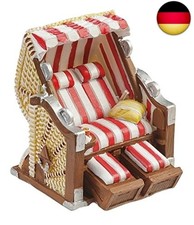Strandkorb rot-weiss 7 cm Figur Deko Urlaub Ferien Ostsee