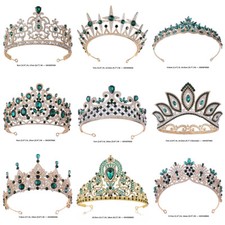 Grün Kristall Königin Prinzessin Hochzeit Braut Diadem Tiara Krone 11 Stile