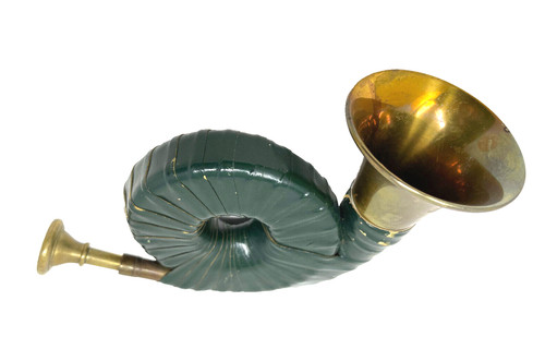 Kleines altes jagdhorn grün - altes, jagdhorn,