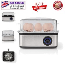 Eierkocher für bis zu 8 Eier - 500W, Spülmaschinenfest, Schwarz/Aluminium