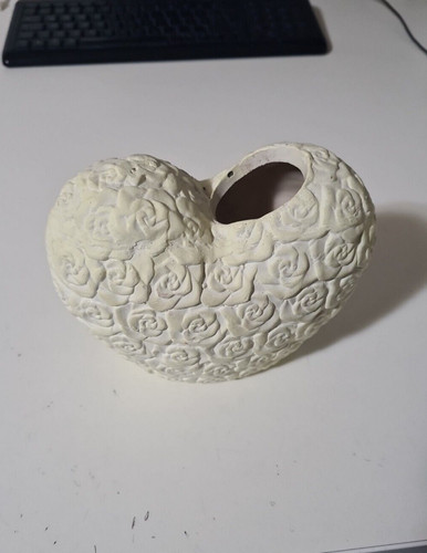 Keramik vase beige herzform - keramik,