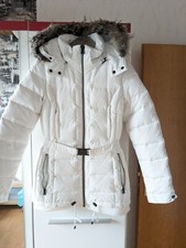 ZARA Trafaluc Winter Mantel mit Kapuze, Long-Jacke, Größe S, weiss