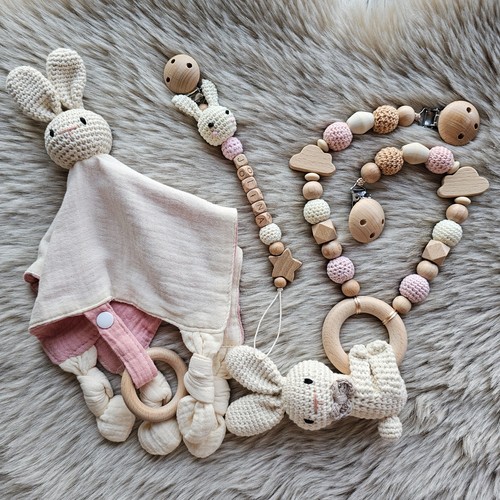 Schnullerkette 3er set - 3er, hase