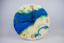 Wanduhr Epoxidharz 40cm Uhr Epoxid Harz Wand Deko modern Wandkunst Handmade