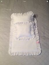 Nostalgie Puppenbettwäsche Kissen  Wiegen Puppenbett Puppenwagen weiß