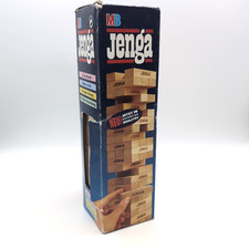 Jenga MB Spiele 1993 | Vollständig Holzsteine Vintage Geschicklichkeit Familie