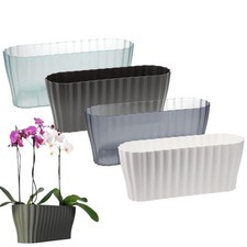 Orchideentopf Blumen Kasten Übertopf f. mehrere Pflanzen durchsichtig Kunststoff