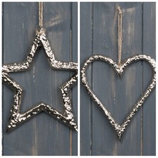 12 cm Metall Herz oder Stern