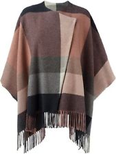 ** ETRO  ** Luxury Outdoor Mantel-Cape IT42 Wolle Fransen Cape Poncho XL