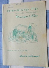 Veranstaltungsplan des FDGB Feriendienst Wasungen Thüringen Programm DDR 1984 