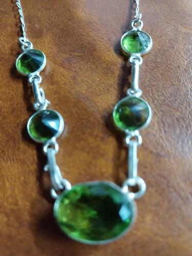Peridot halskette silber 925 - peridot,