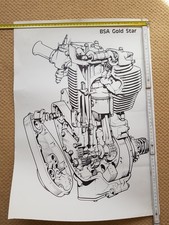 Bsa gold star - bsa, zeichnung