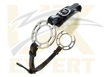 Bitless Trense Polierrad Hackamores, Leder mit Fell Hackamore schwarz & braun