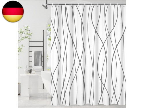 Duschvorhang 180x180cm grau - 180x180cm,,