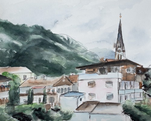 Original aquarell gemälde - original, gemälde-