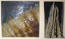 2x große Keramik-Reliefs von