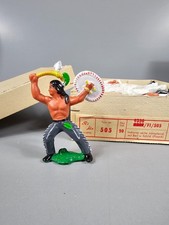 DDR Gummi Indianer Chato m. Beil u. Schild Richard Hopf NEU unbespielt