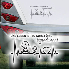 Herzschlag Snoopy 30cm Leben Spruch B90 Auto Aufkleber Wohnmobil Wohnwagen Bus