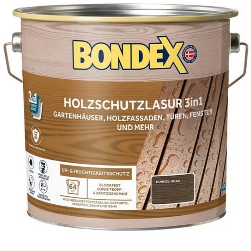 Bondex holzschutzlasur 3in1 - holzschutzlasur, 4l