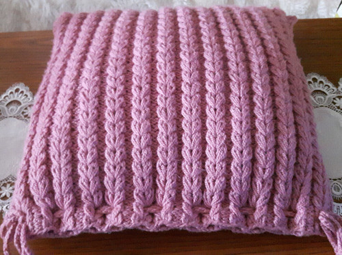 Kissen gestrickt gefüllt - gestrickt,,