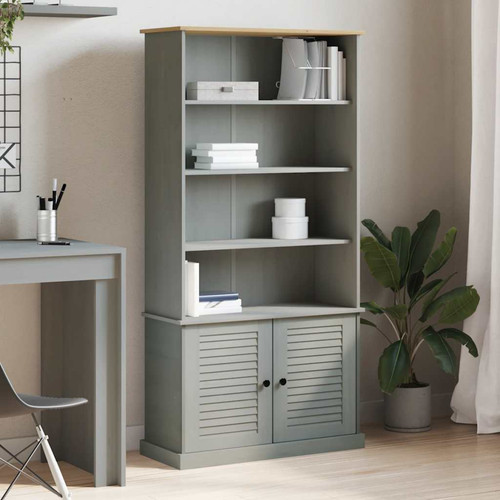 Bücherregal grau massiv - bücherregal,