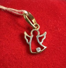 Anhänger Gold 585 Engel mit kleinem Fianit Stein Echtgold 14 Karat